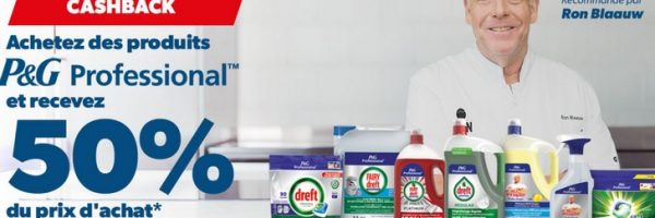 50% de cashback sur les produits P&G