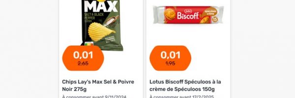 Produits à 0,01€ seulement sur Foodello